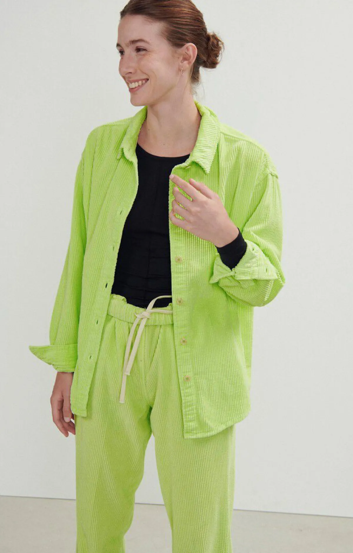 Damen American Vintage |Damenbluse Padow Fluoreszierendes Gelb Vintage