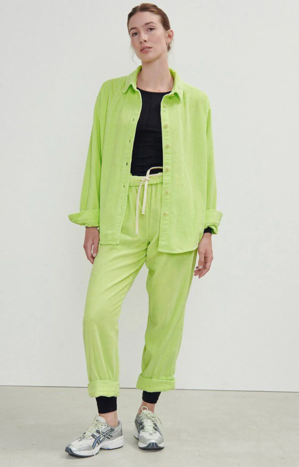 Damen American Vintage |Damenbluse Padow Fluoreszierendes Gelb Vintage