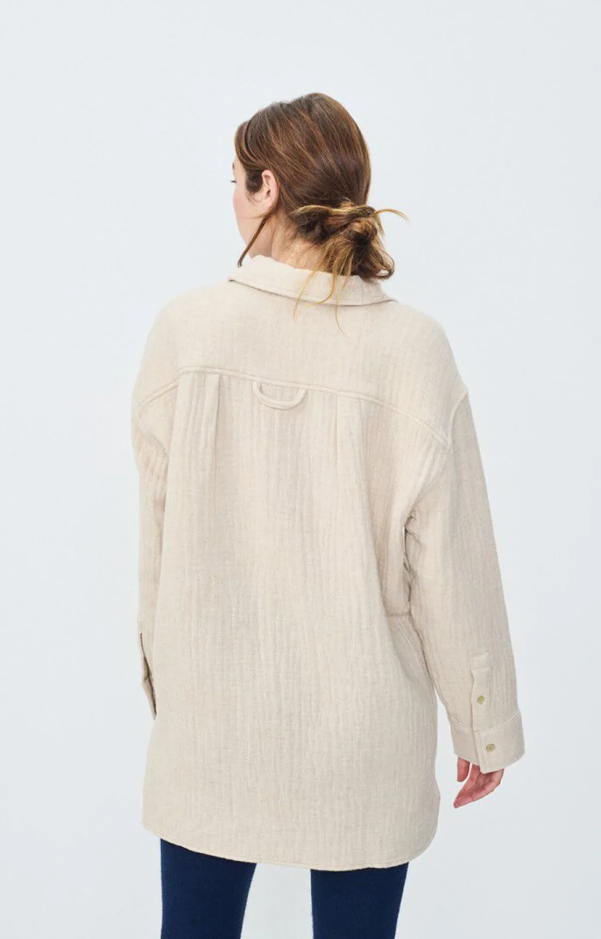 Damen American Vintage |Damenbluse Yenboro Nebel Meliert