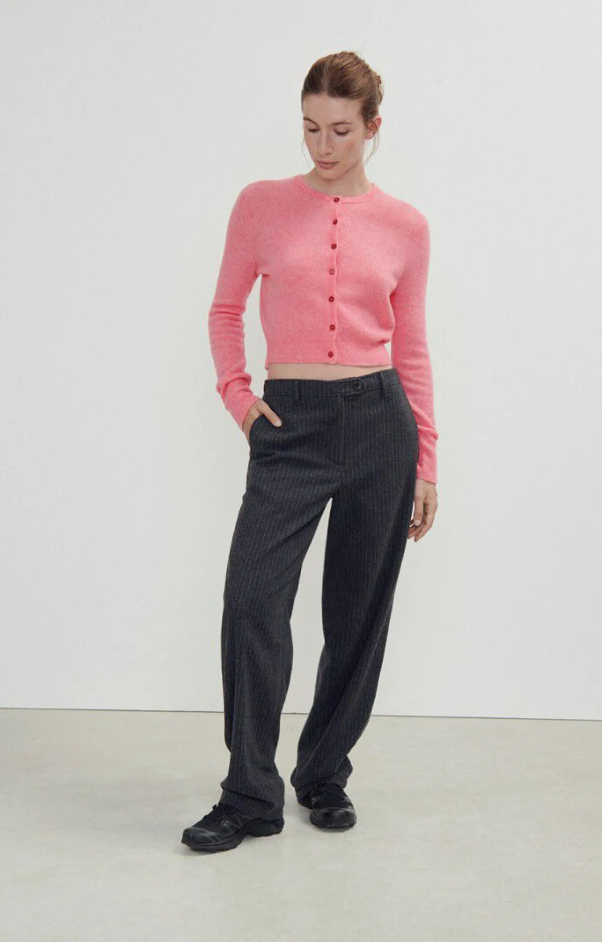 Damen American Vintage |Damencardigan Razpark Candy Pink Meliert