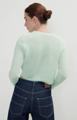 Damen American Vintage |Damencardigan Razpark Wassergrun Meliert