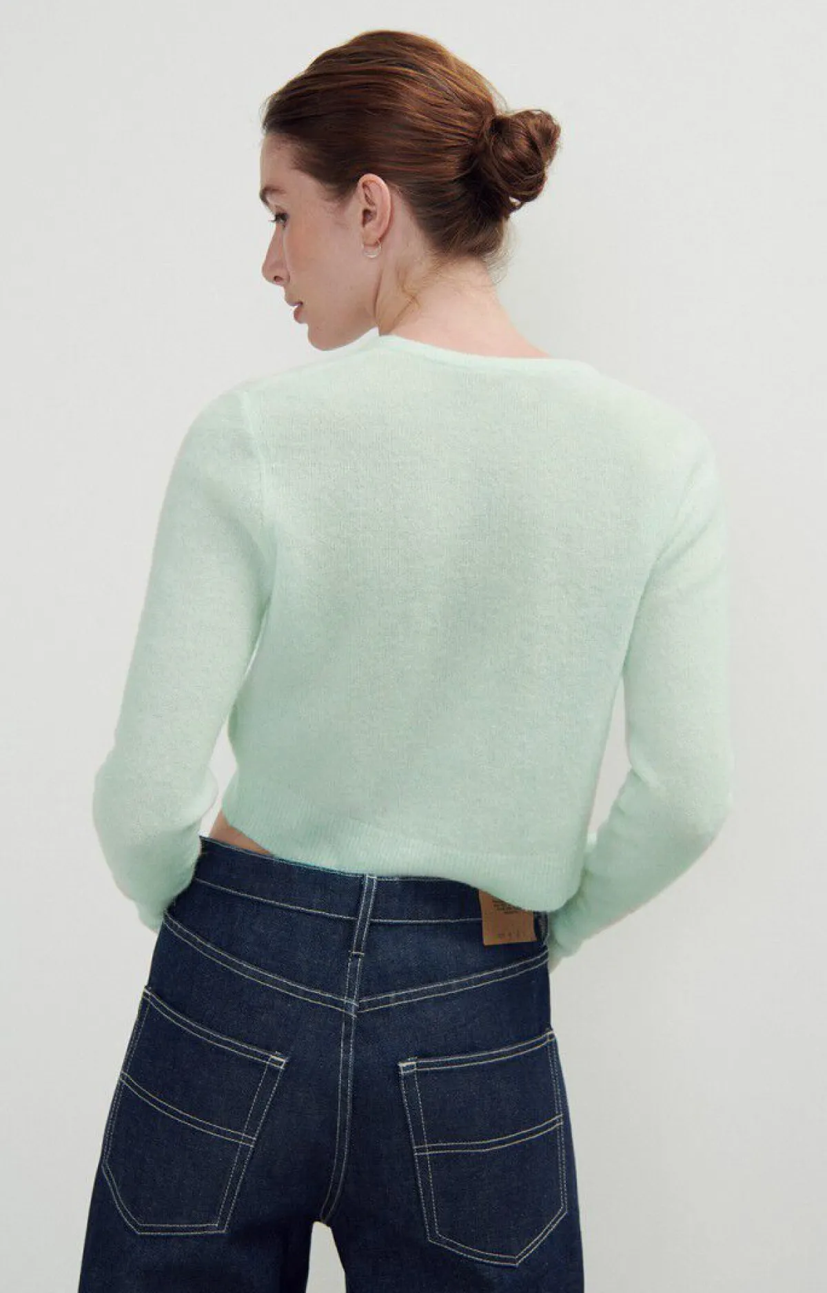 Damen American Vintage |Damencardigan Razpark Wassergrun Meliert
