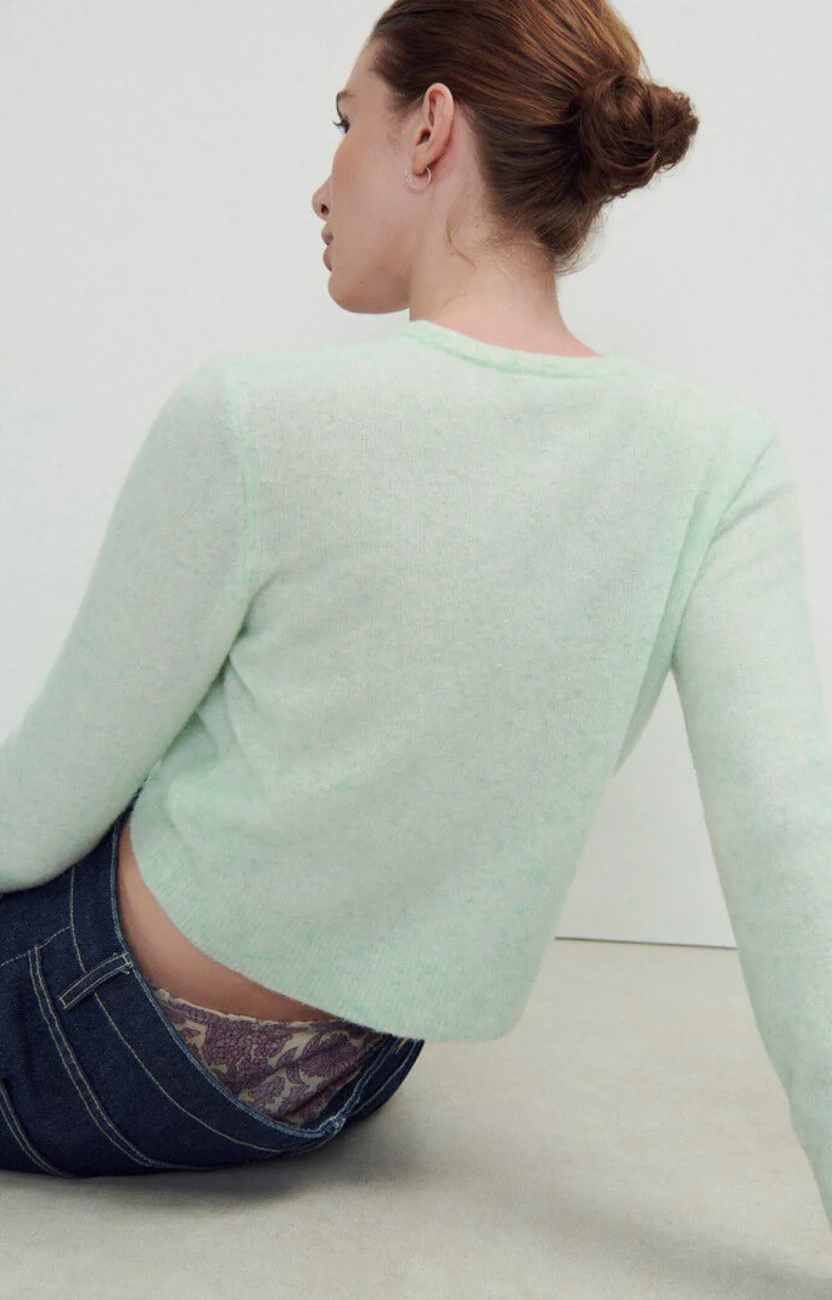 Damen American Vintage |Damencardigan Razpark Wassergrun Meliert