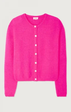 Damen American Vintage |Damencardigan Vitow Neon Pink Meliert