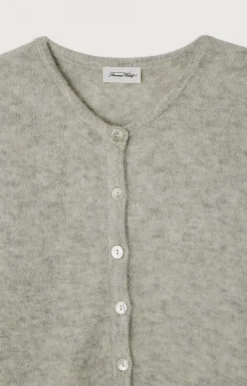 Damen American Vintage |Damencardigan Vitow Hellgrau Meliert