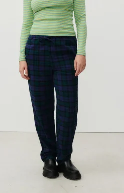 Damen American Vintage |Damenhose Yuzy Gruner Lila Tartan