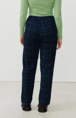 Damen American Vintage |Damenhose Yuzy Gruner Lila Tartan