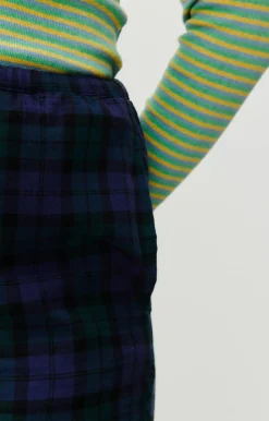 Damen American Vintage |Damenhose Yuzy Gruner Lila Tartan