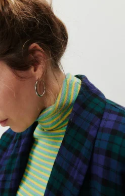Damen American Vintage |Damenjacke Yuzy Gruner Lila Tartan