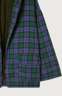 Damen American Vintage |Damenjacke Yuzy Gruner Lila Tartan