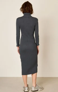 Damen American Vintage |Damenkleid Piwik Anthrazit Meliert
