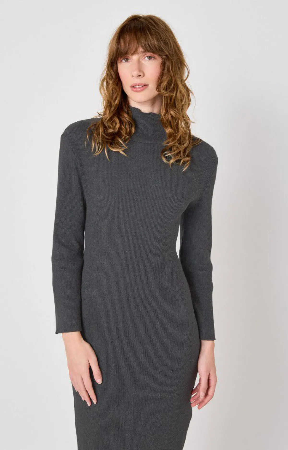Damen American Vintage |Damenkleid Piwik Anthrazit Meliert
