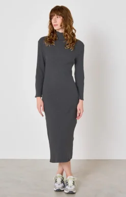 Damen American Vintage |Damenkleid Piwik Anthrazit Meliert