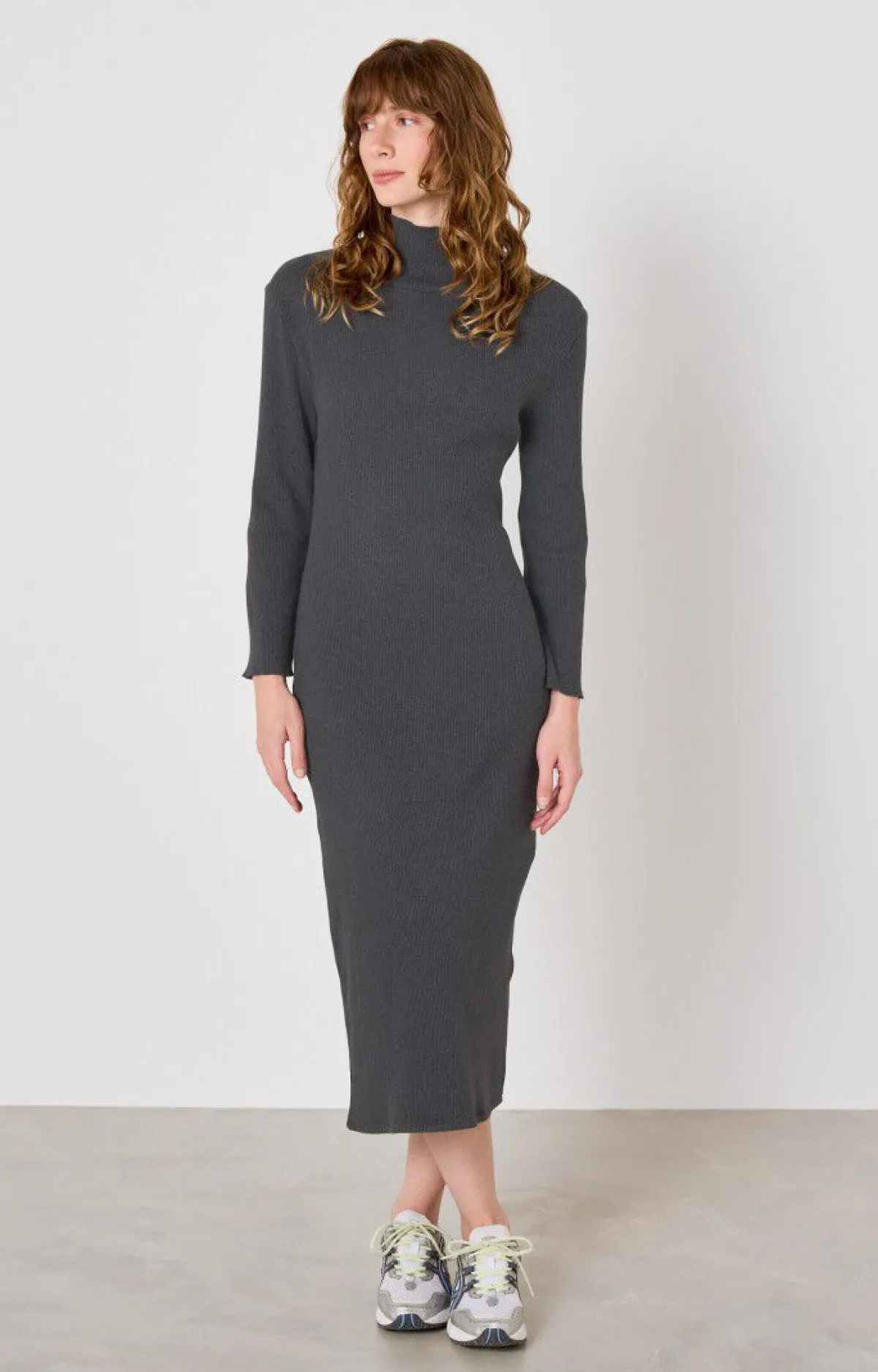 Damen American Vintage |Damenkleid Piwik Anthrazit Meliert