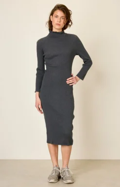 Damen American Vintage |Damenkleid Piwik Anthrazit Meliert