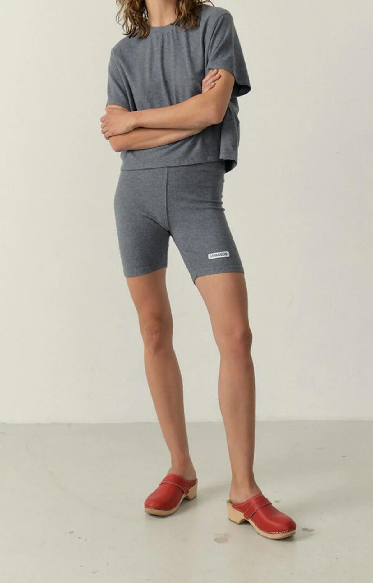 Damen American Vintage |Damen-Kurze Hose Ypawood Anthrazit Meliert
