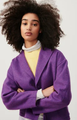 Damen American Vintage |Damenmantel Dadoulove Aubergine Meliert