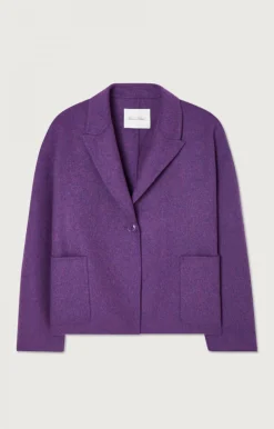 Damen American Vintage |Damenmantel Dadoulove Aubergine Meliert