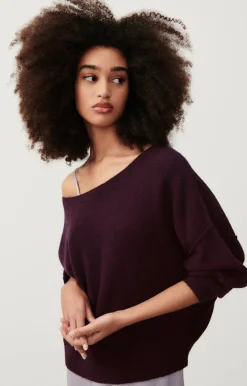 Damen American Vintage |Damenpullover Damsville Moussaka Meliert Schwarzer