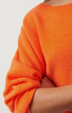 Damen American Vintage |Damenpullover Damsville Leuchtendes Orange