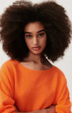 Damen American Vintage |Damenpullover Damsville Leuchtendes Orange