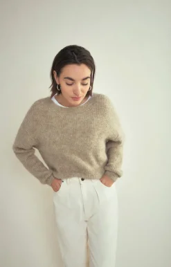 Damen American Vintage |Damenpullover East Beige Meliert