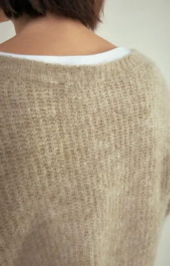 Damen American Vintage |Damenpullover East Beige Meliert