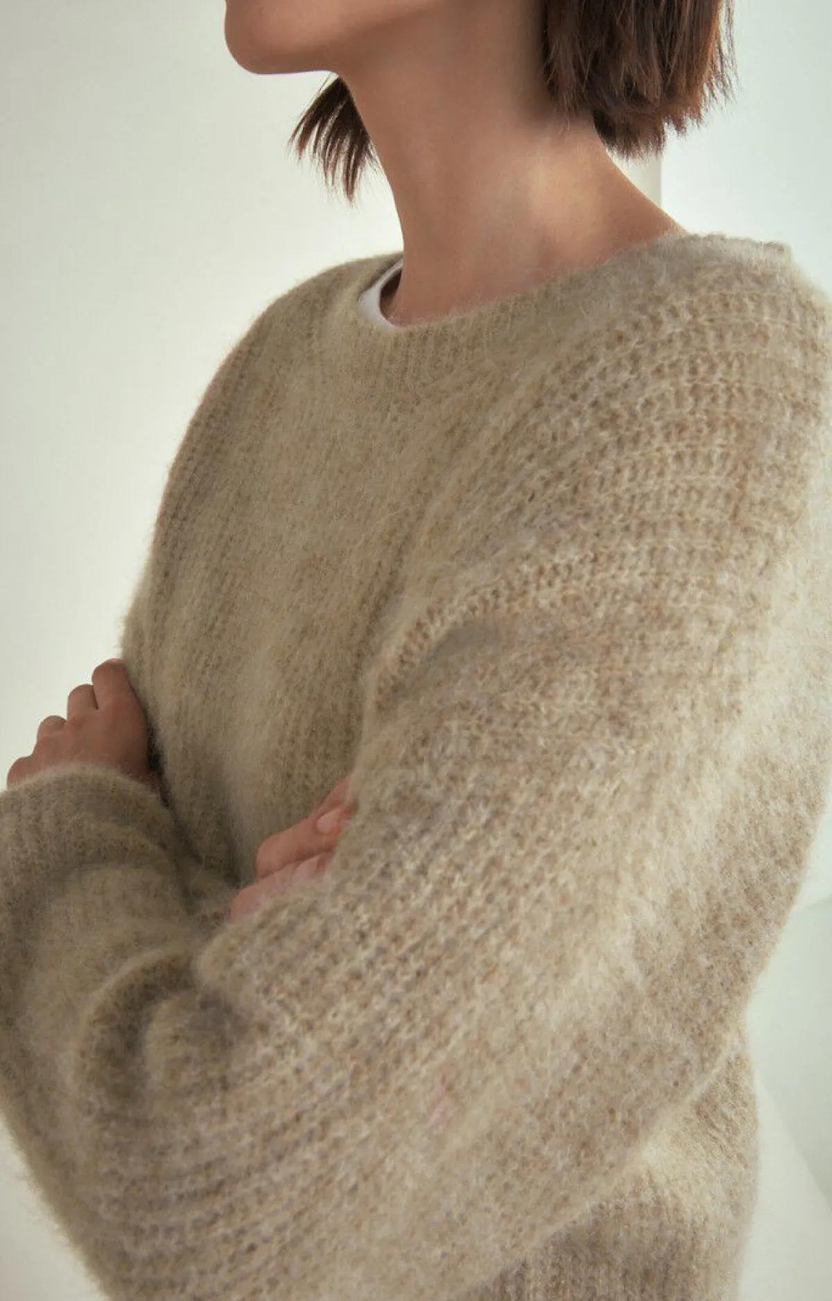 Damen American Vintage |Damenpullover East Beige Meliert