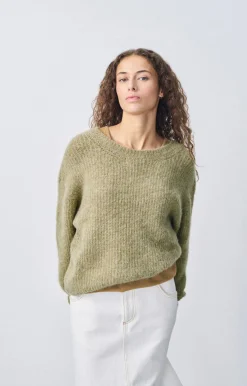 Damen American Vintage |Damenpullover East Roggen Meliert