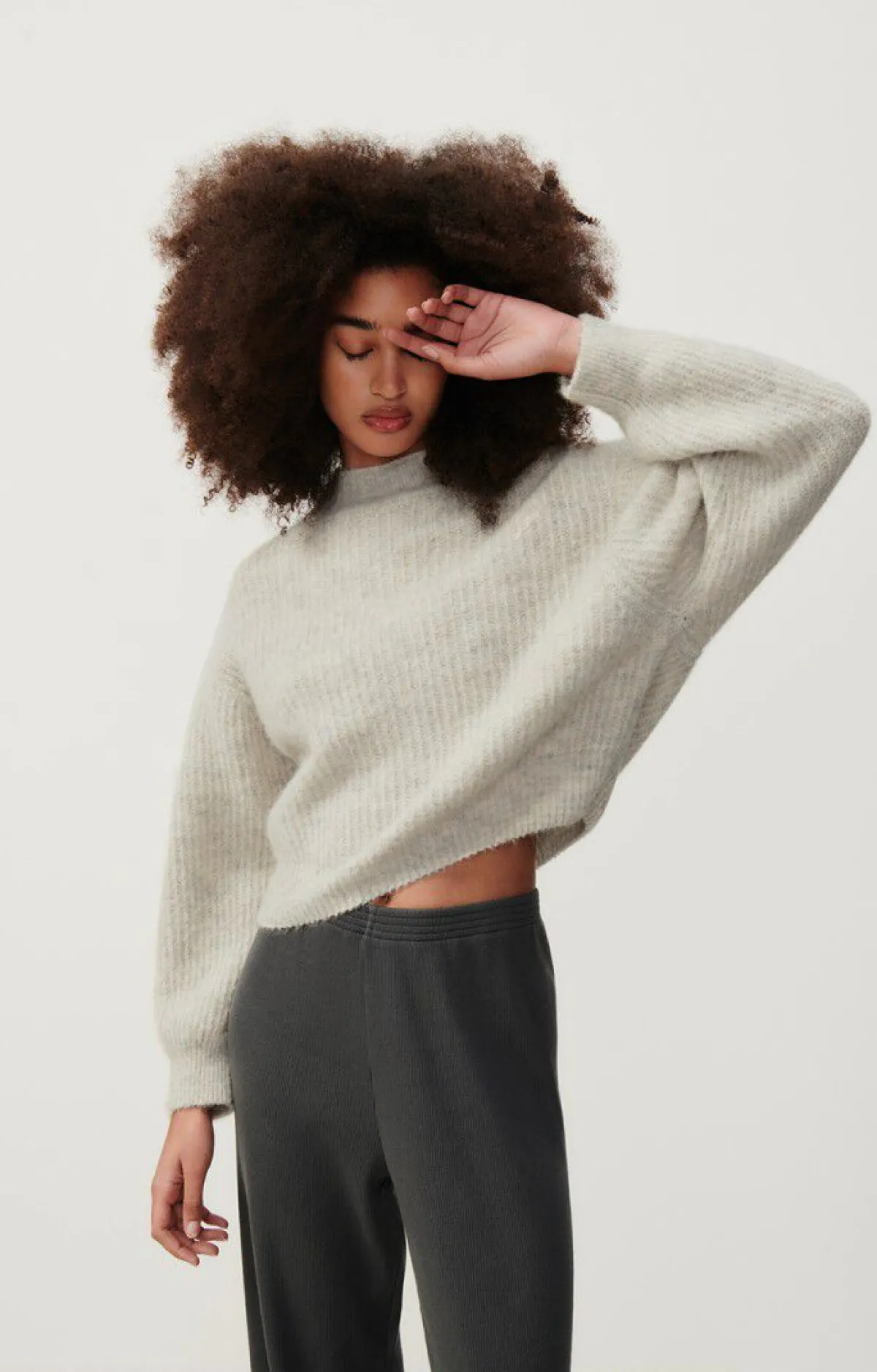 Damen American Vintage |Damenpullover East Pulverschnee Meliert