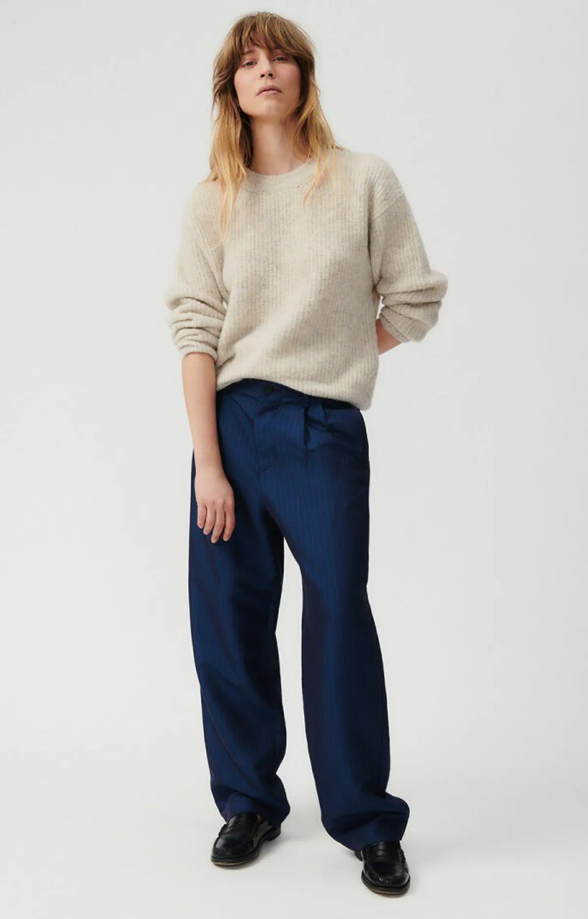 Damen American Vintage |Damenpullover East Pulverschnee Meliert