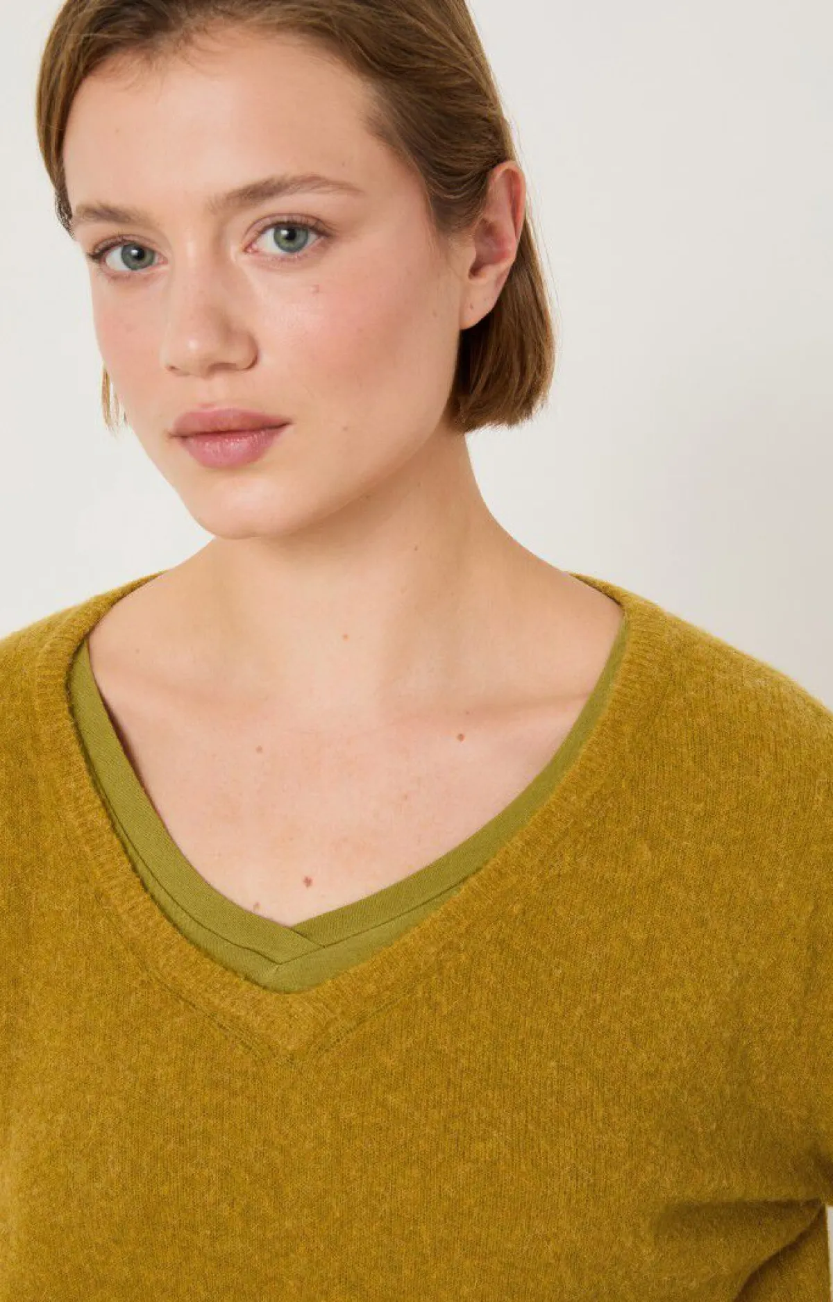 Damen American Vintage |Damenpullover Razpark Safran Meliert