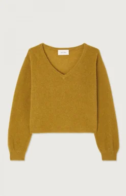 Damen American Vintage |Damenpullover Razpark Safran Meliert