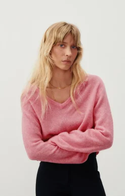 Damen American Vintage |Damenpullover Razpark Candy Pink Meliert