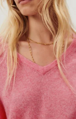 Damen American Vintage |Damenpullover Razpark Candy Pink Meliert