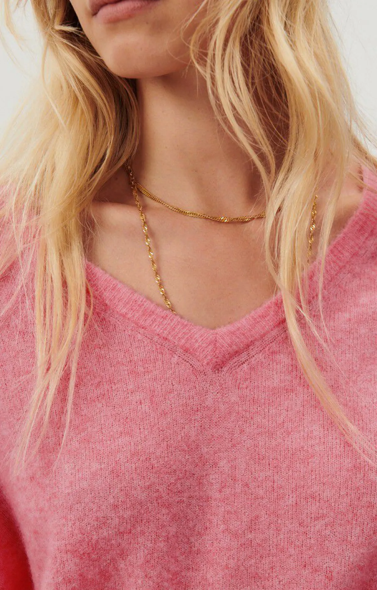 Damen American Vintage |Damenpullover Razpark Candy Pink Meliert