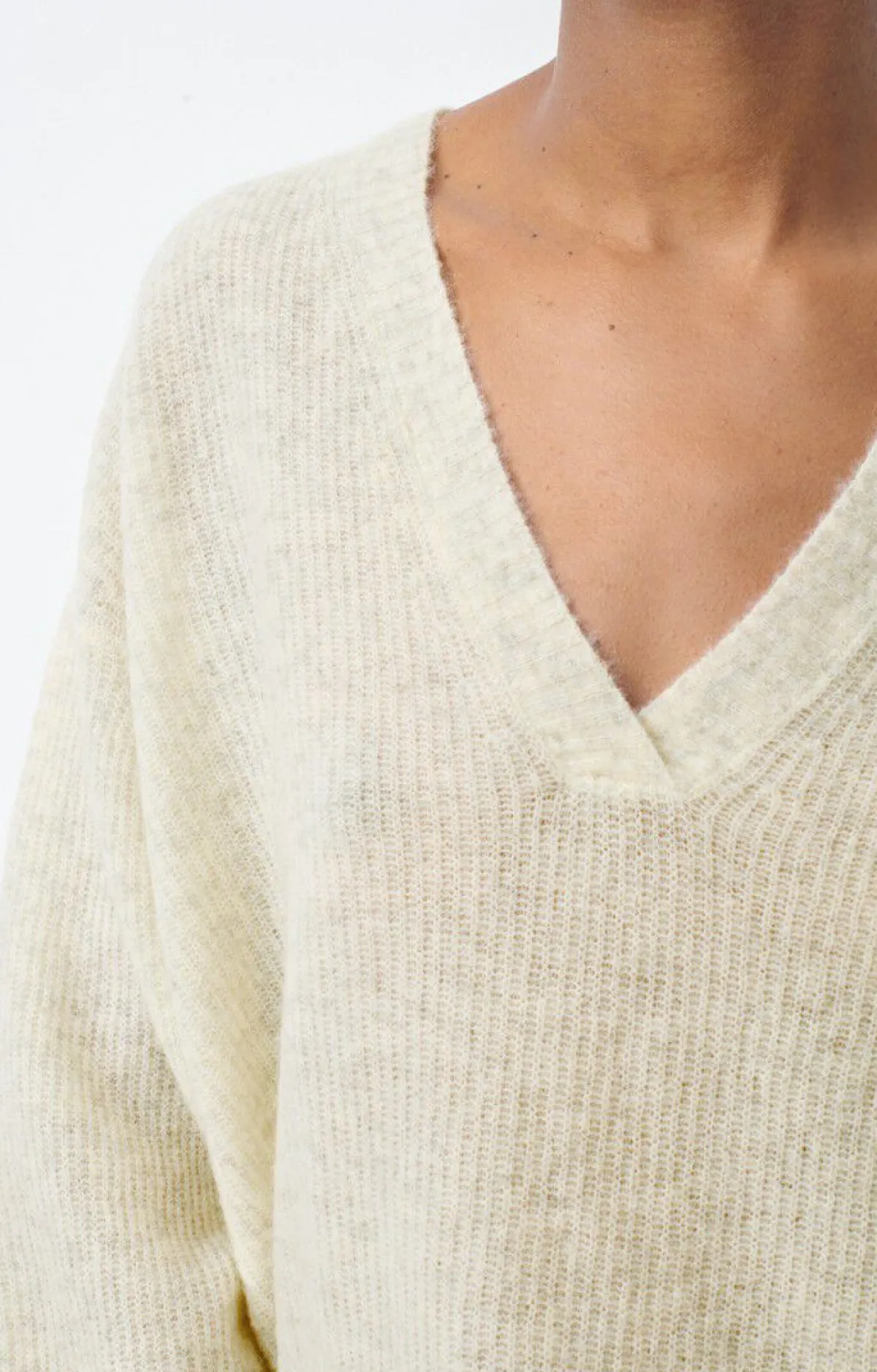 Damen American Vintage |Damenpullover Razpark Ecru Multimeliert
