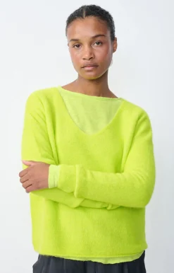 Damen American Vintage |Damenpullover Tyji Neongelb