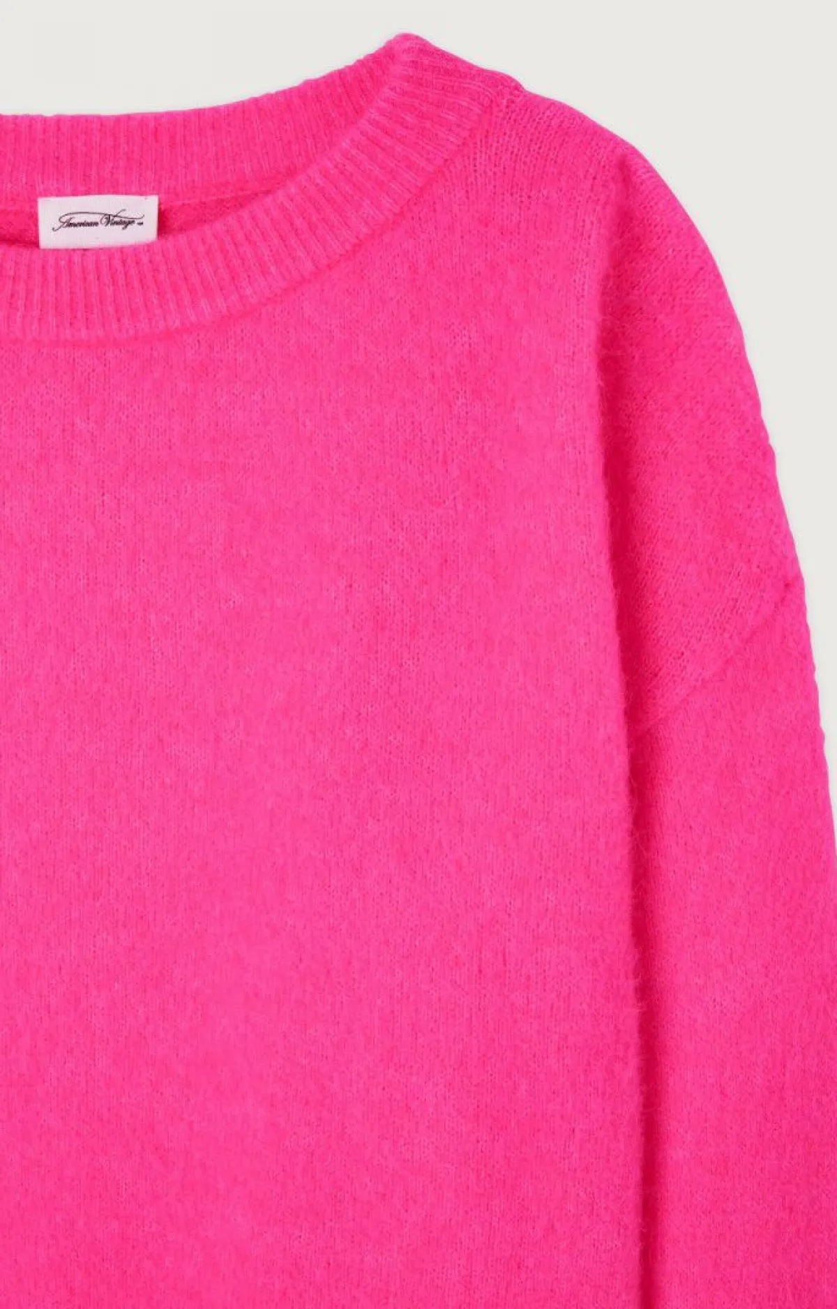 Damen American Vintage |Damenpullover Vitow Neon Pink Meliert