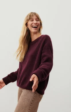 Damen American Vintage |Damenpullover Vitow Mahagoni Meliert