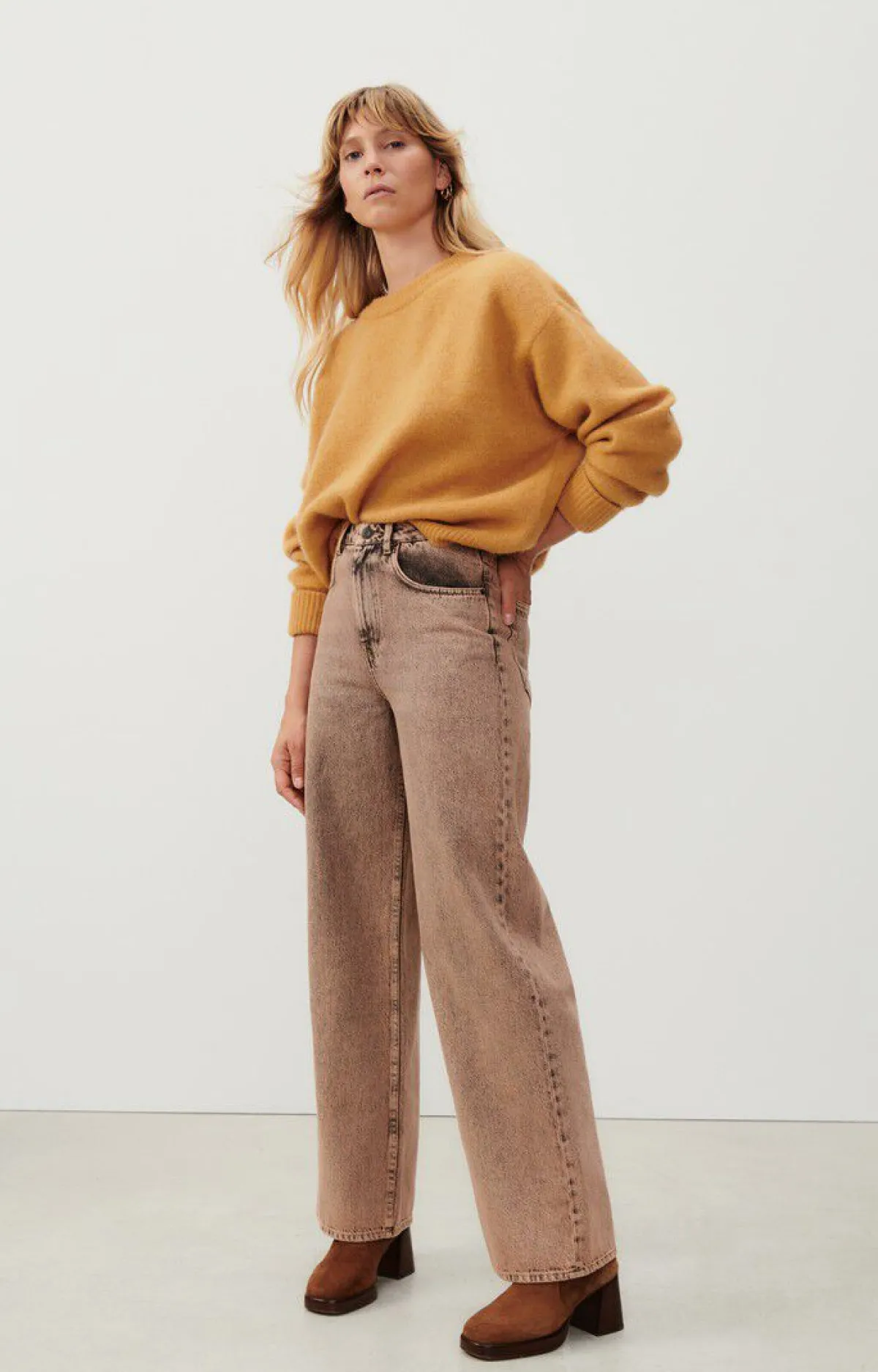 Damen American Vintage |Damenpullover Vitow Croissant Meliert