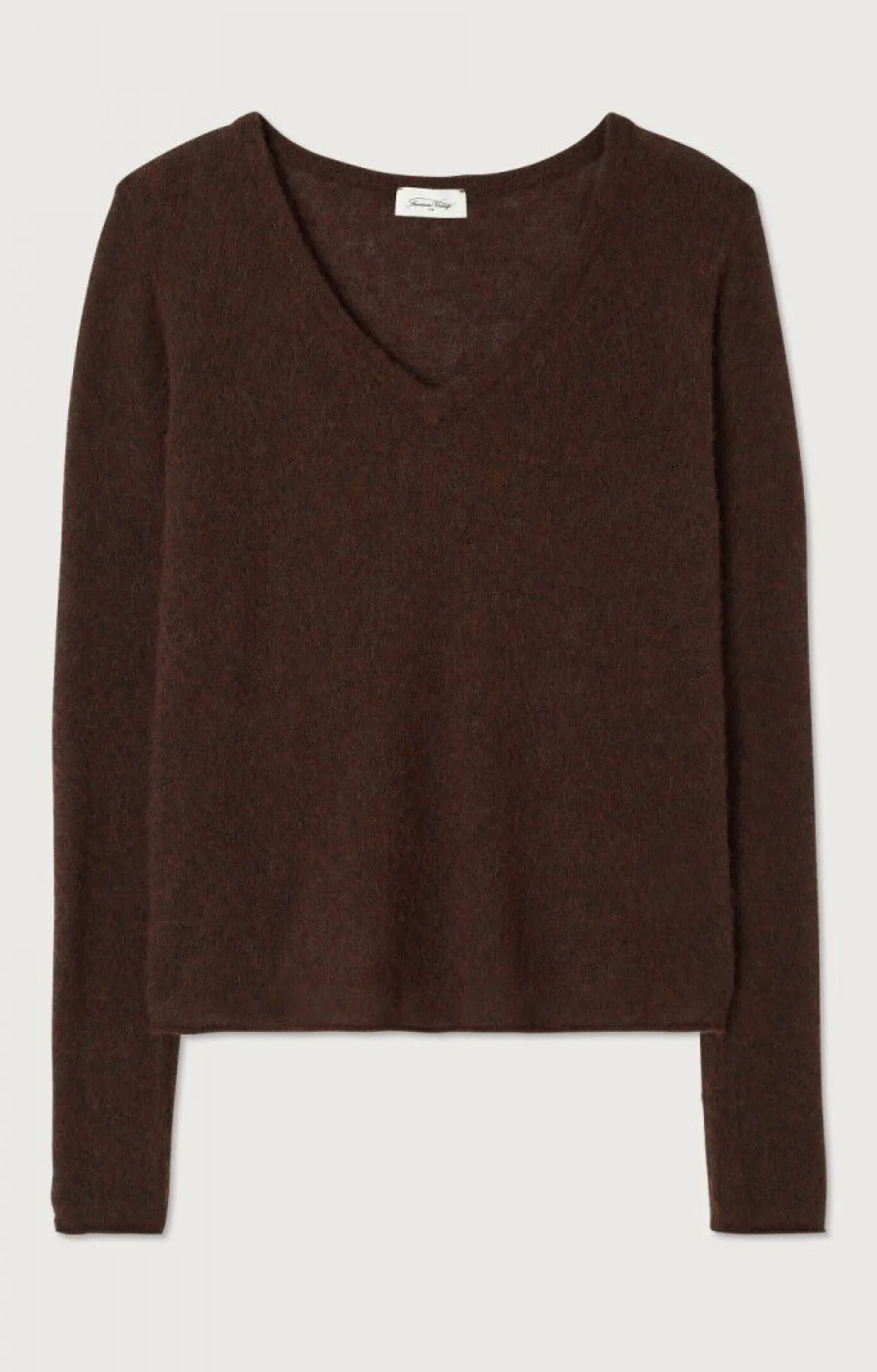 Damen American Vintage |Damenpullover Xinow Schoko Schwarz Meliert