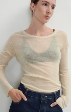 Damen American Vintage |Damenpullover Yocaburn Ecru Meliert