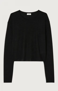 Damen American Vintage |Damenpullover Zyrobow Holzkohle Meliert