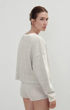 Damen American Vintage |Damensweatshirt Gykotown Graue Fliesen