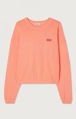 Damen American Vintage |Damensweatshirt Izubird Leuchtendes Orange