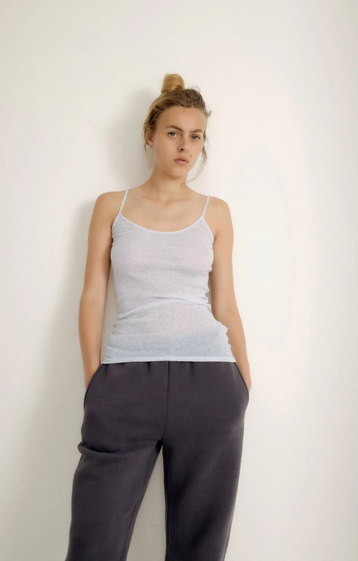 Damen American Vintage |Damentop Massachusetts Grau Meliert