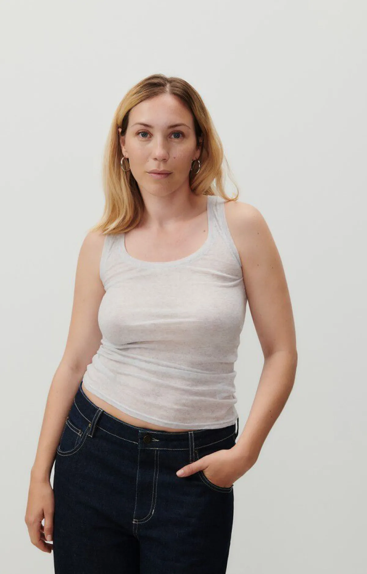 Damen American Vintage |Damentop Massachusetts Grau Meliert