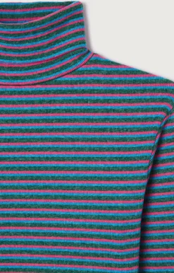 Damen American Vintage |Damen-T-Shirt Asiloo Dreifarbige Streifen
