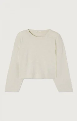 Damen American Vintage |Damen-T-Shirt Bozy Creme Meliert